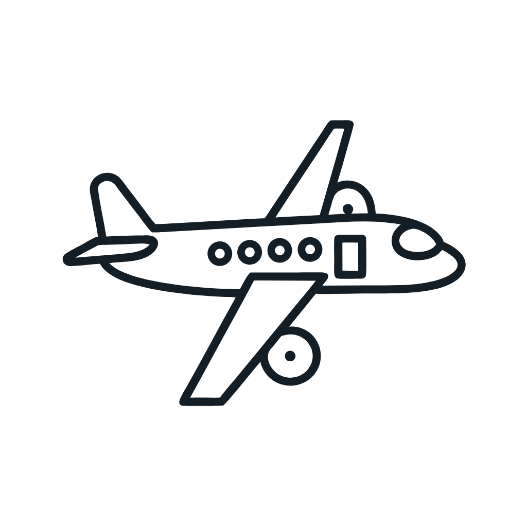 Ausmalbild mit Flugzeug