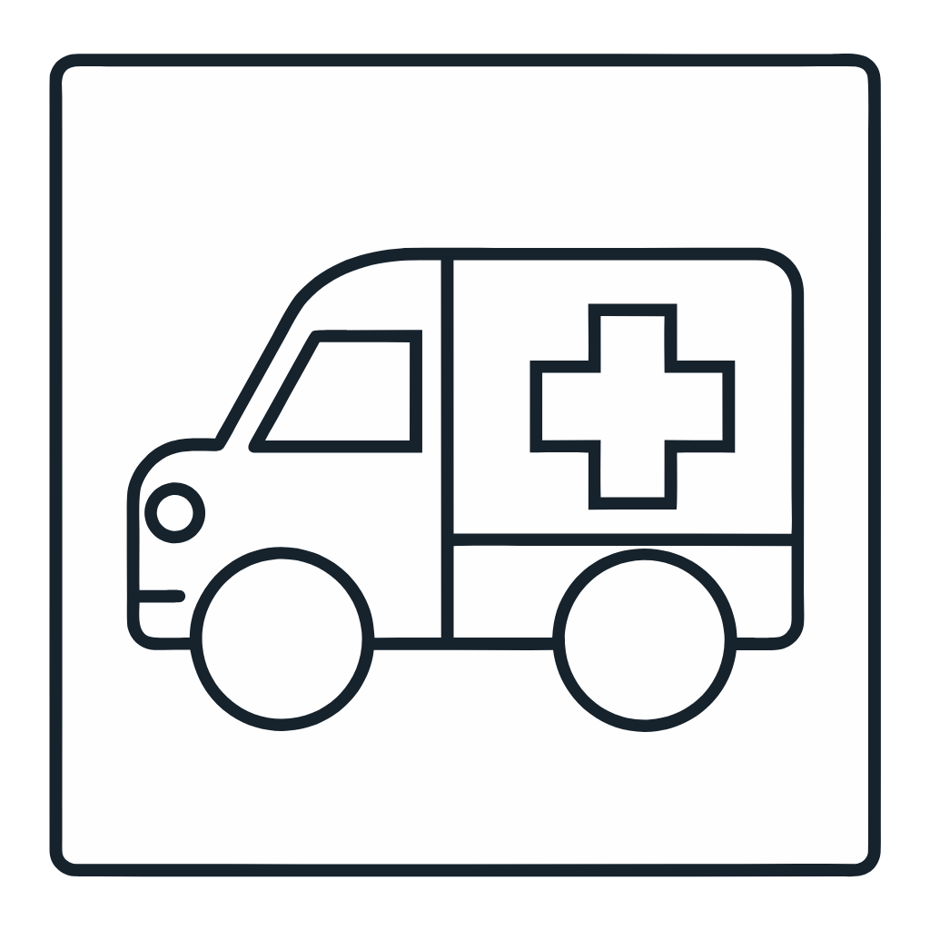 Ausmalbild mit Krankenwagen