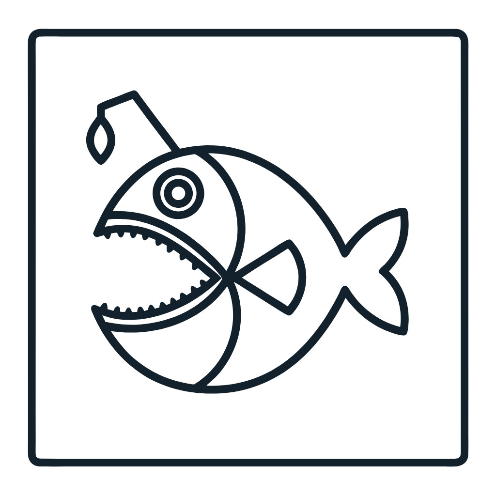 Ausmalbild mit Anglerfisch