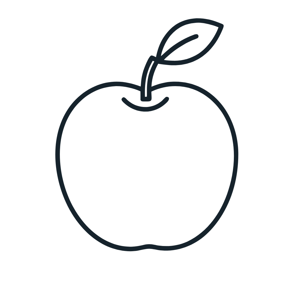 Ausmalbild mit Apfel