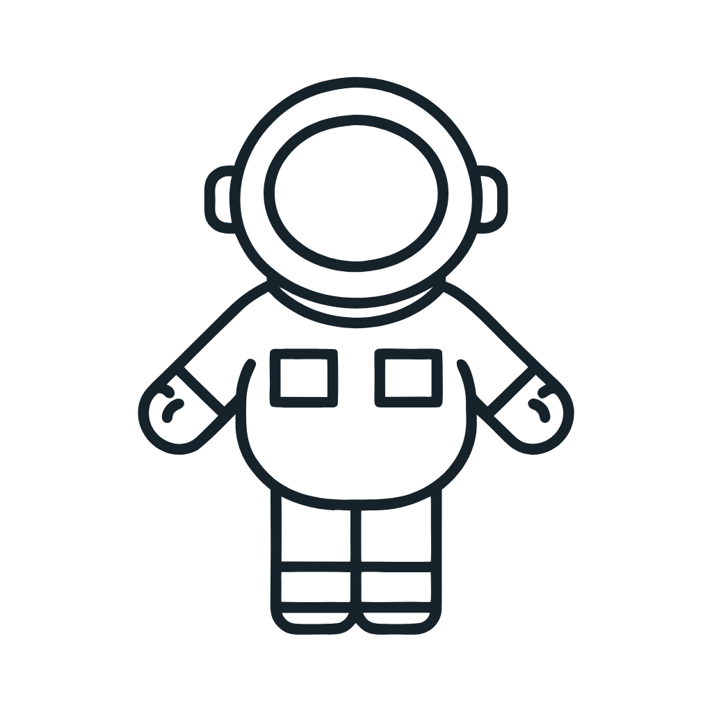 Ausmalbild mit Astronaut