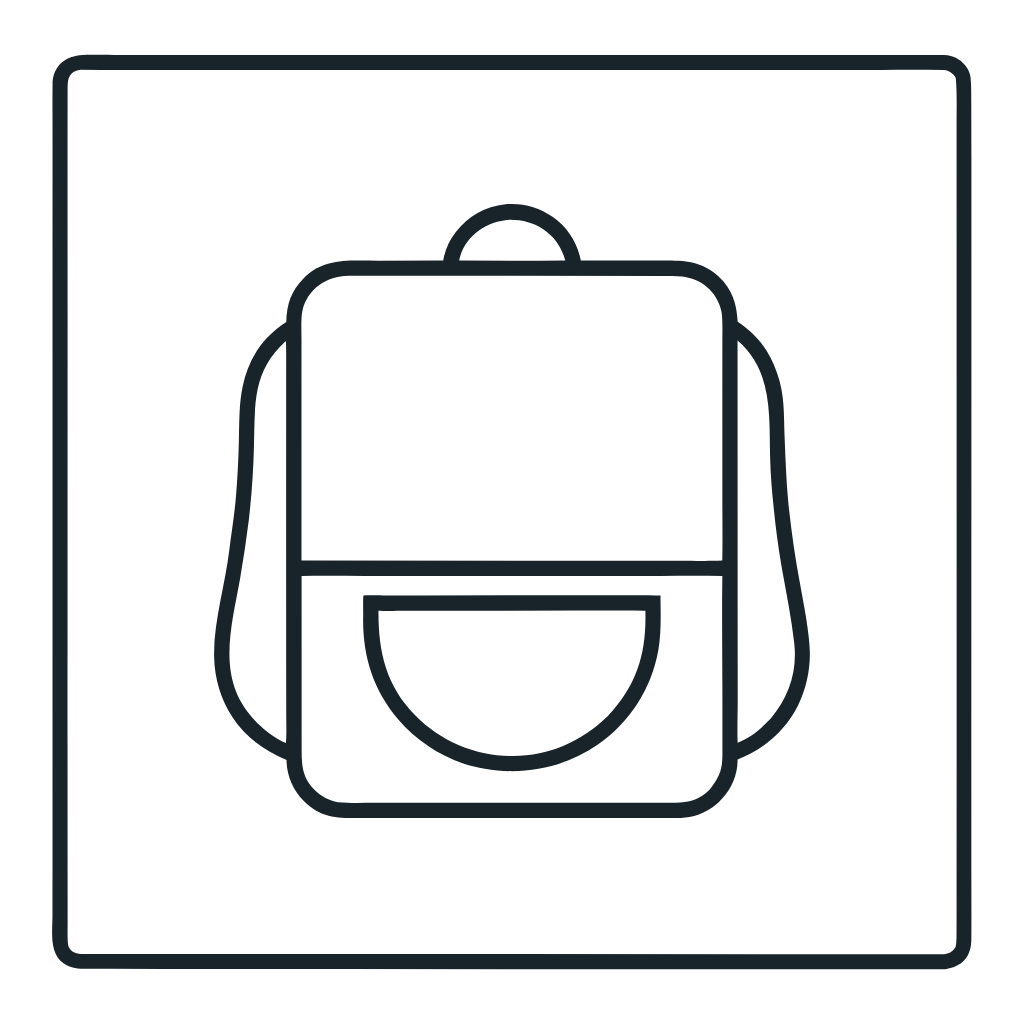 Ausmalbild mit Rucksack
