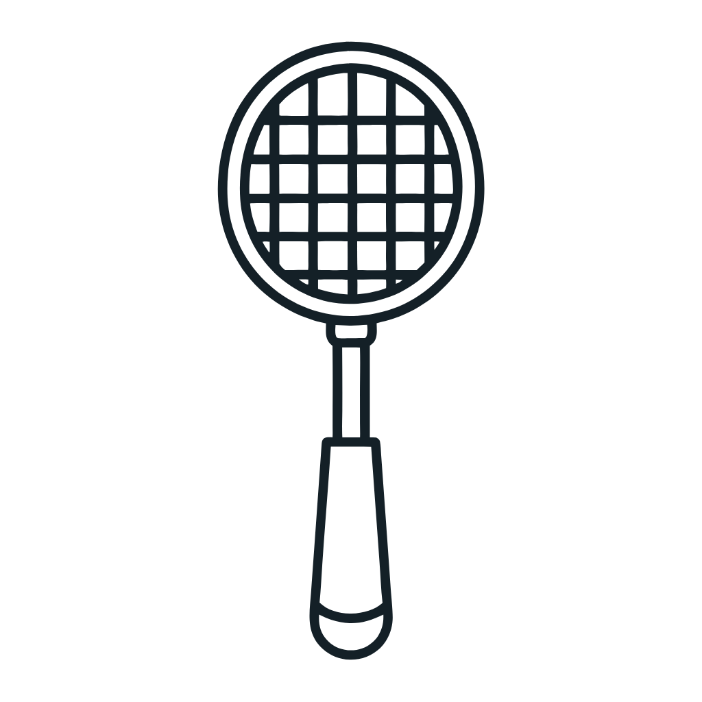 Ausmalbild mit Badmintonschläger