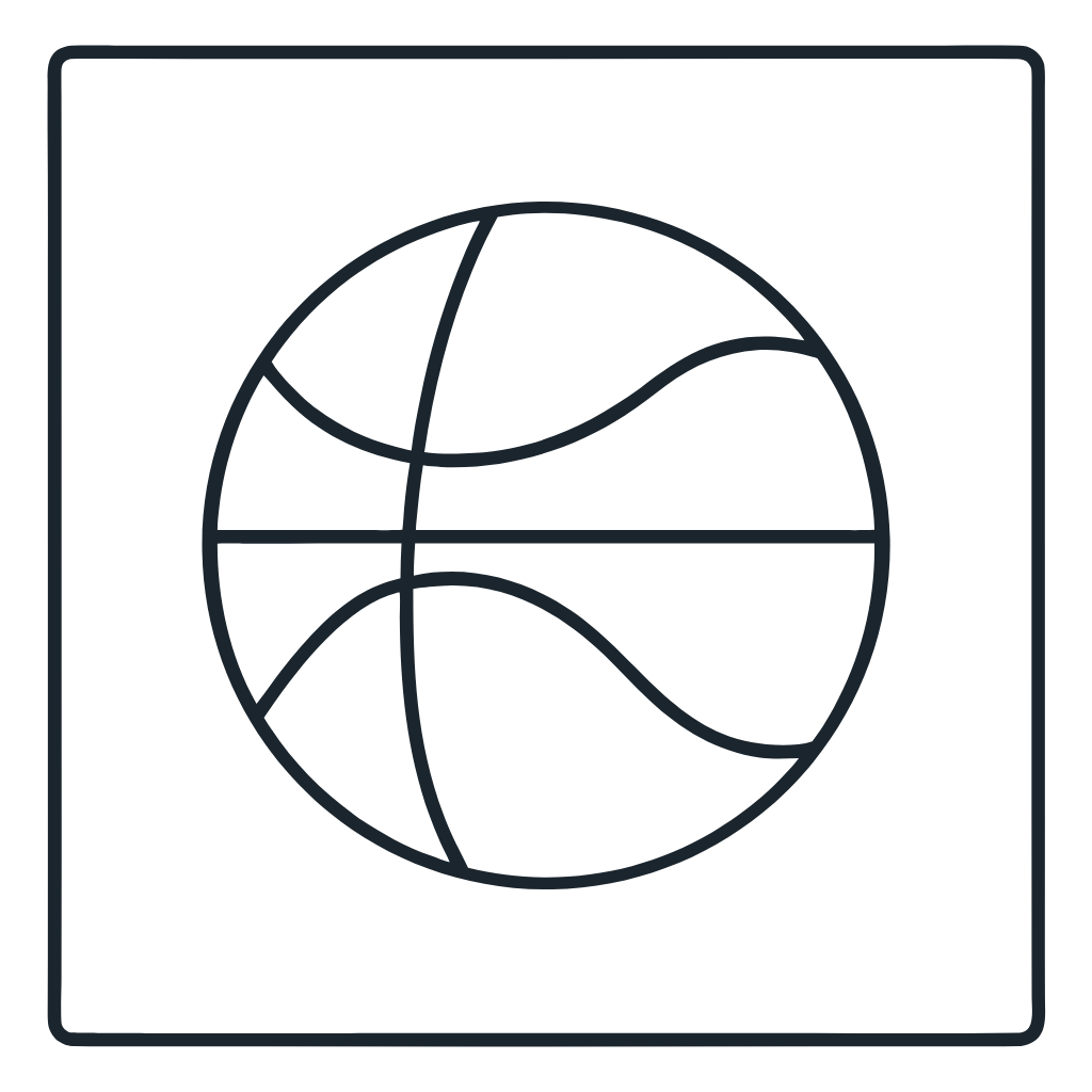 Ausmalbild mit Basketball