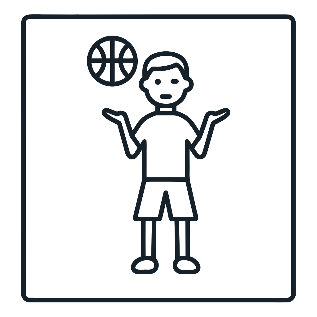 Ausmalbild mit Basketballtrainer