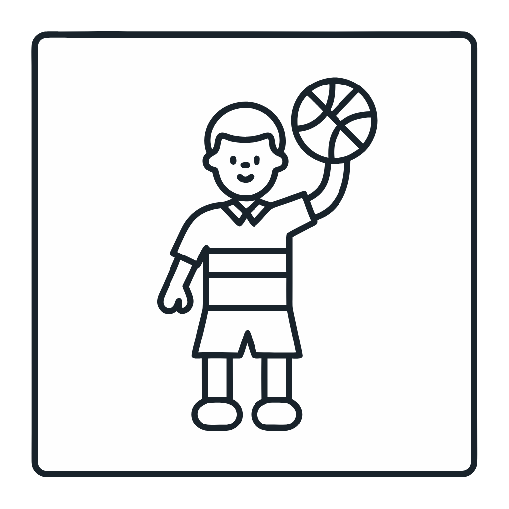 Ausmalbild mit Basketballschiedsrichter