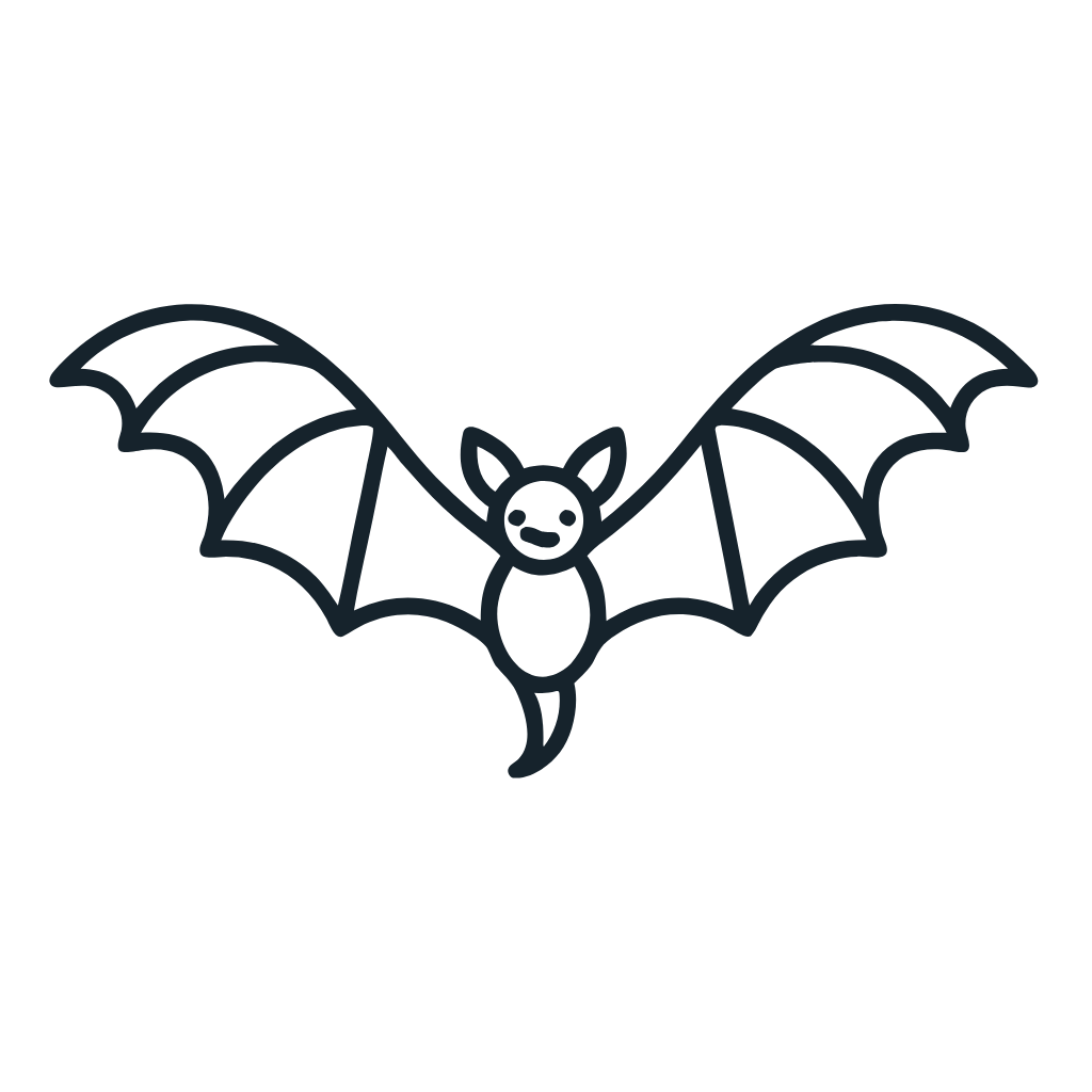 Ausmalbild mit Fledermaus