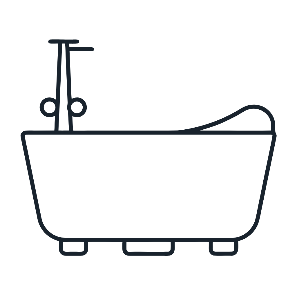 Ausmalbild mit Badewanne