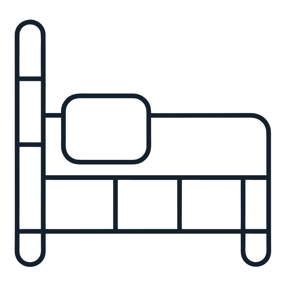 Ausmalbild mit Bett