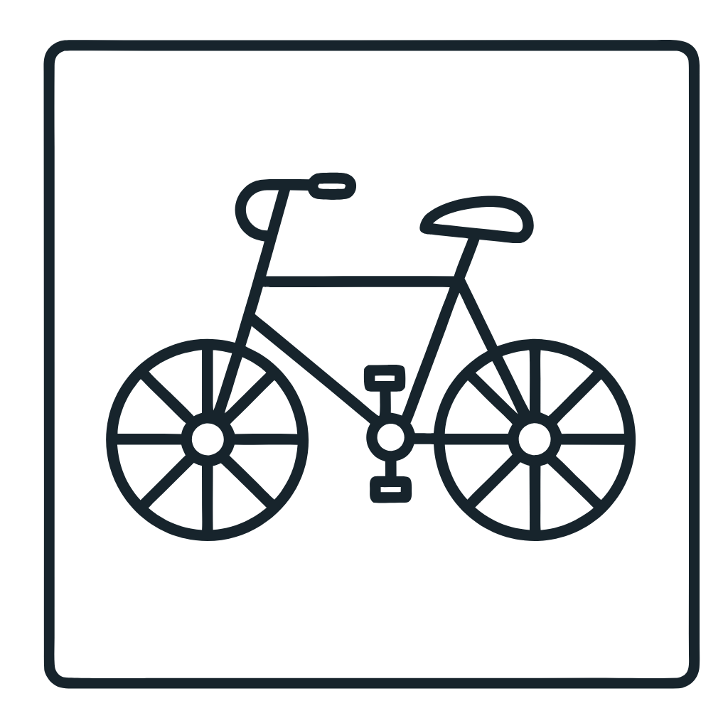 Ausmalbild mit Fahrrad