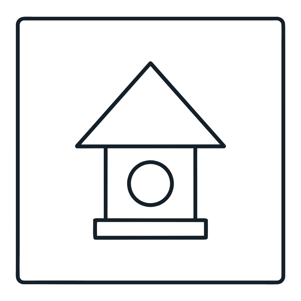 Ausmalbild mit Vogelhaus