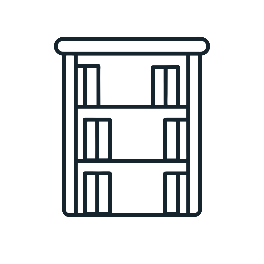 Ausmalbild mit Bücherregal