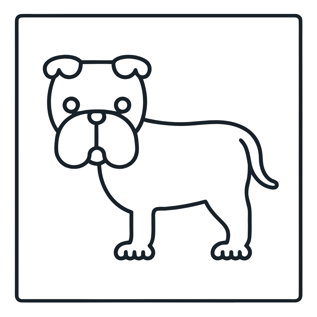 Ausmalbild mit Bulldogge