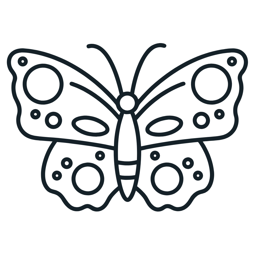 Ausmalbild mit Schmetterling