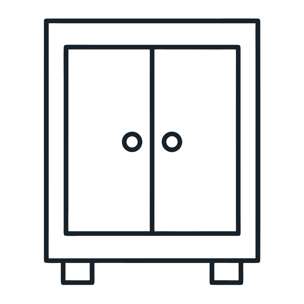 Ausmalbild mit Schrank