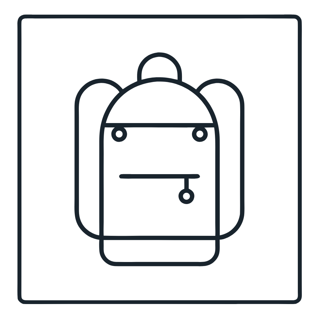 Ausmalbild mit Campingrucksack