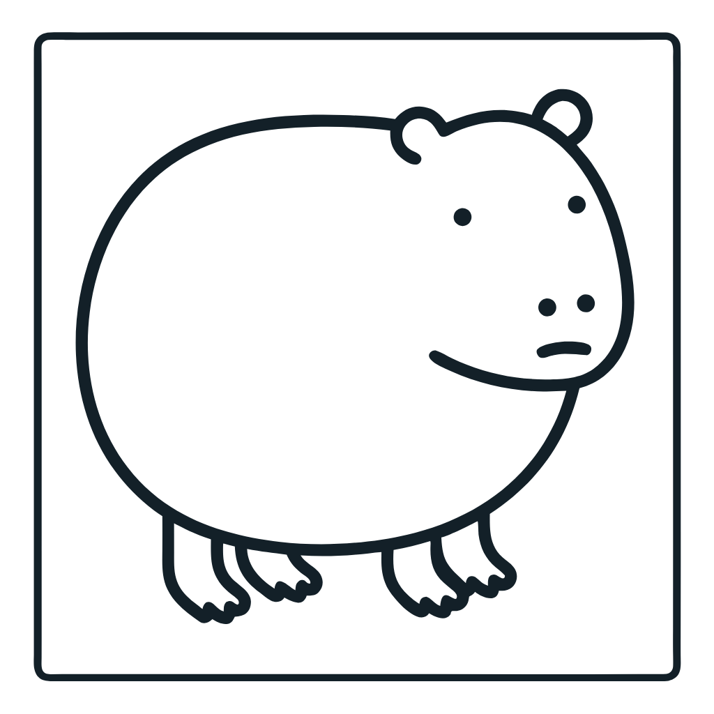Ausmalbild mit Wasserschwein