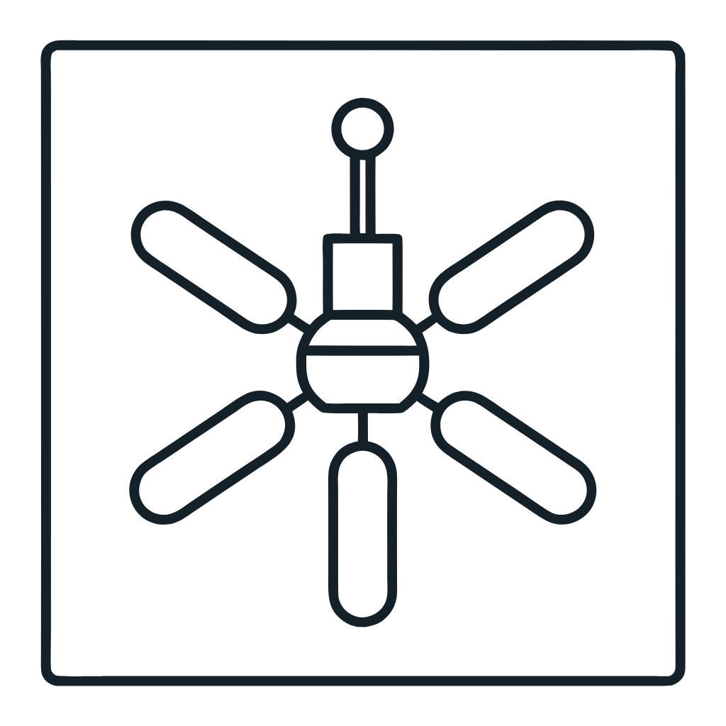 Ausmalbild mit Deckenventilator