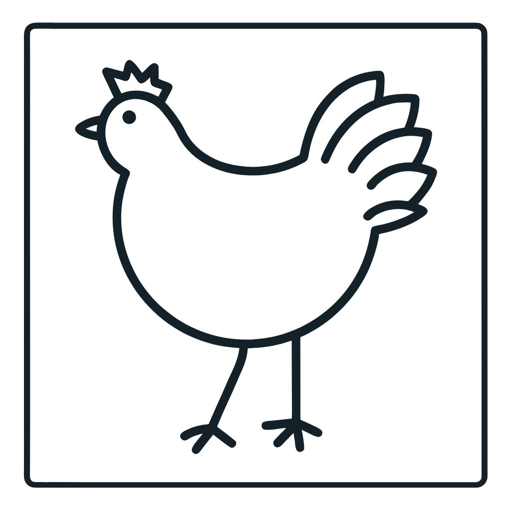 Ausmalbild mit Huhn