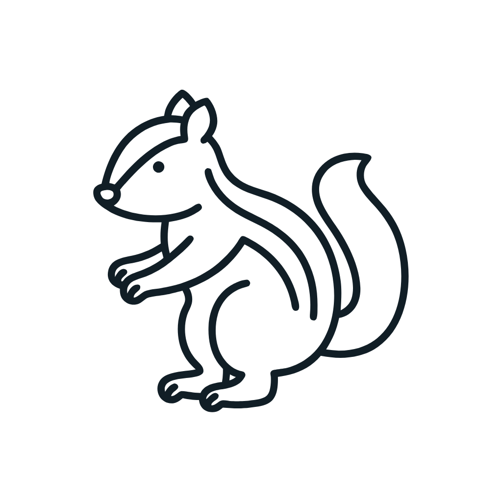 Ausmalbild mit Streifenhörnchen