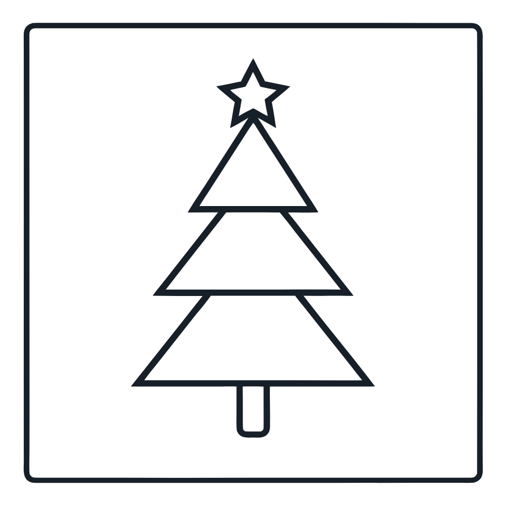 Ausmalbild mit Weihnachtsbaum