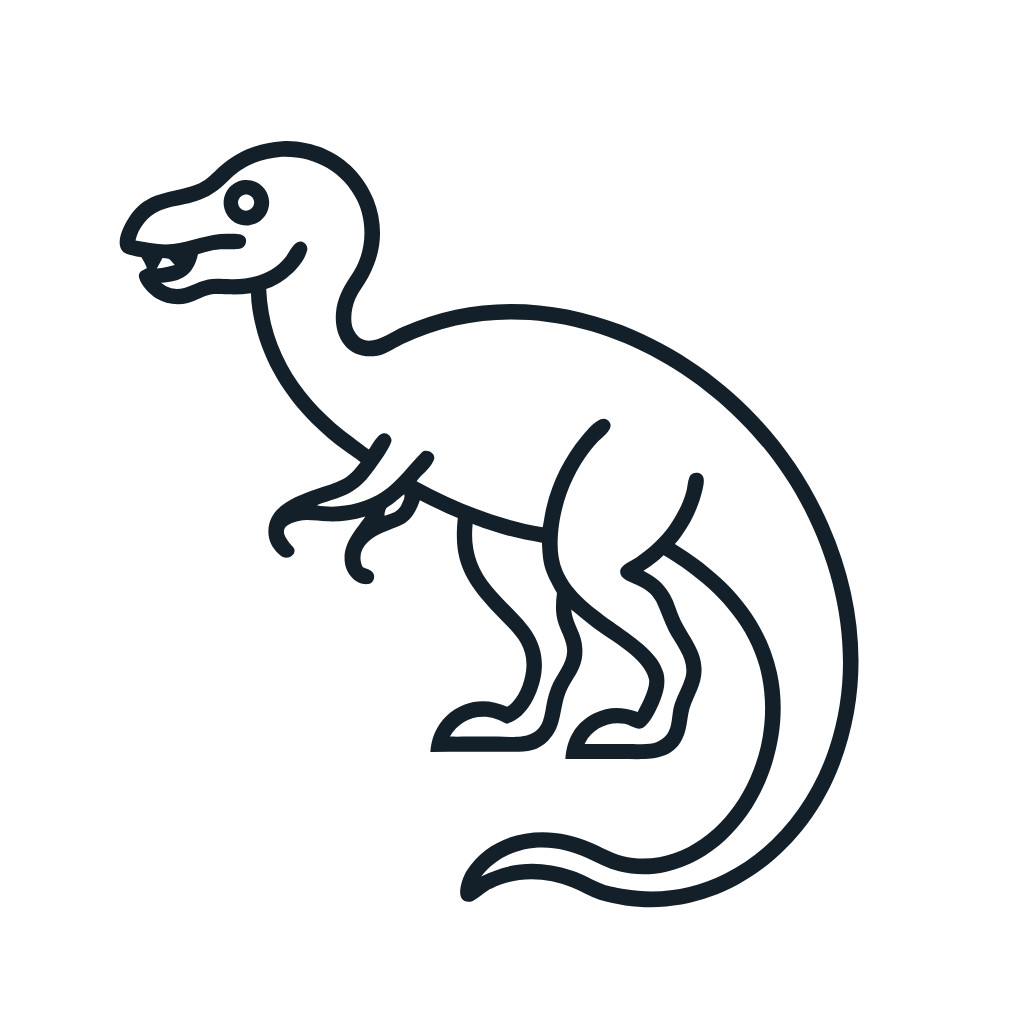 Ausmalbild mit Compsognathus