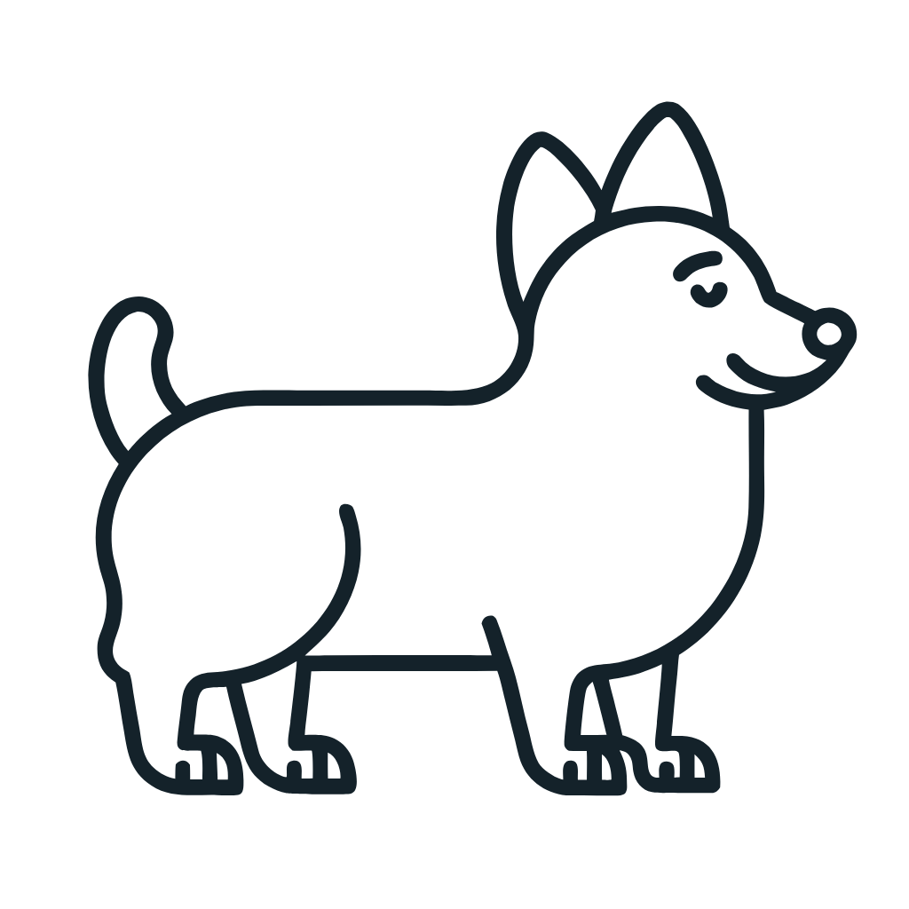 Ausmalbild mit Corgi