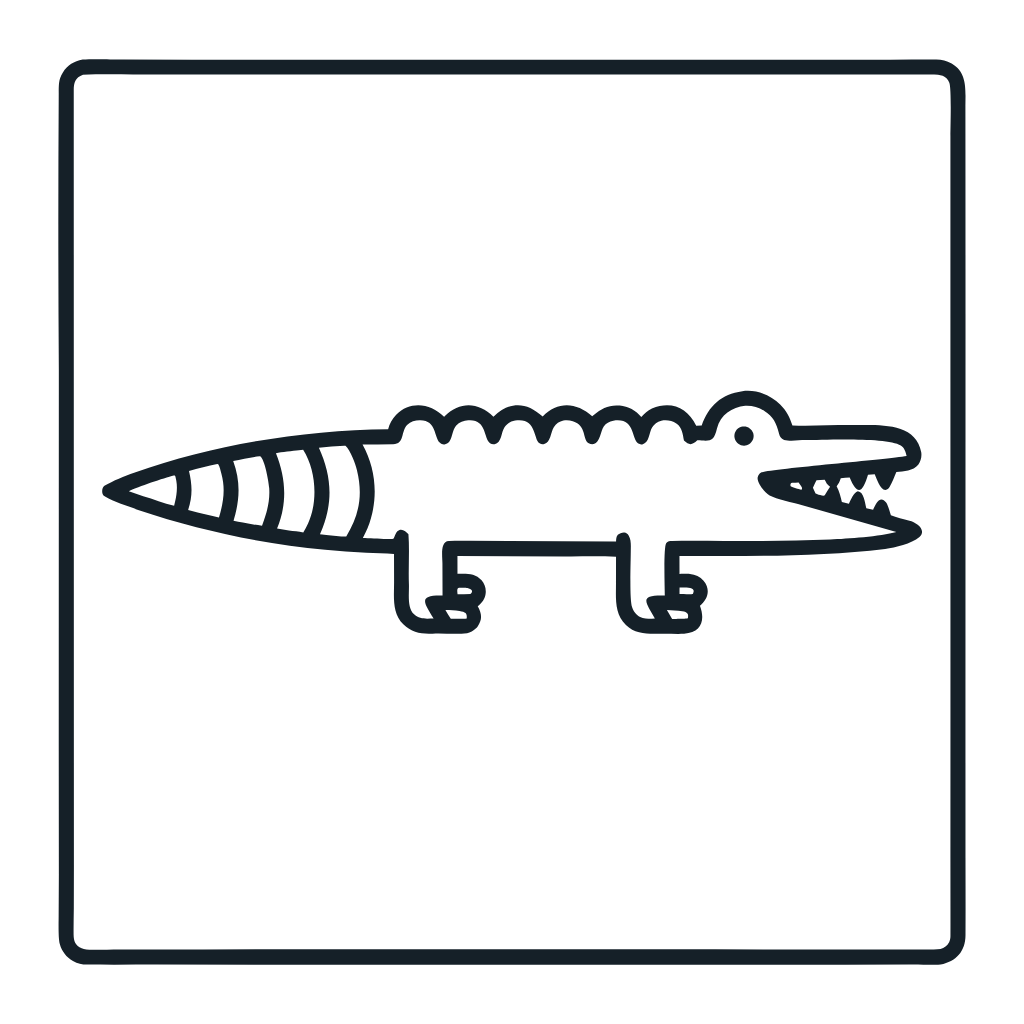 Ausmalbild mit Krokodil