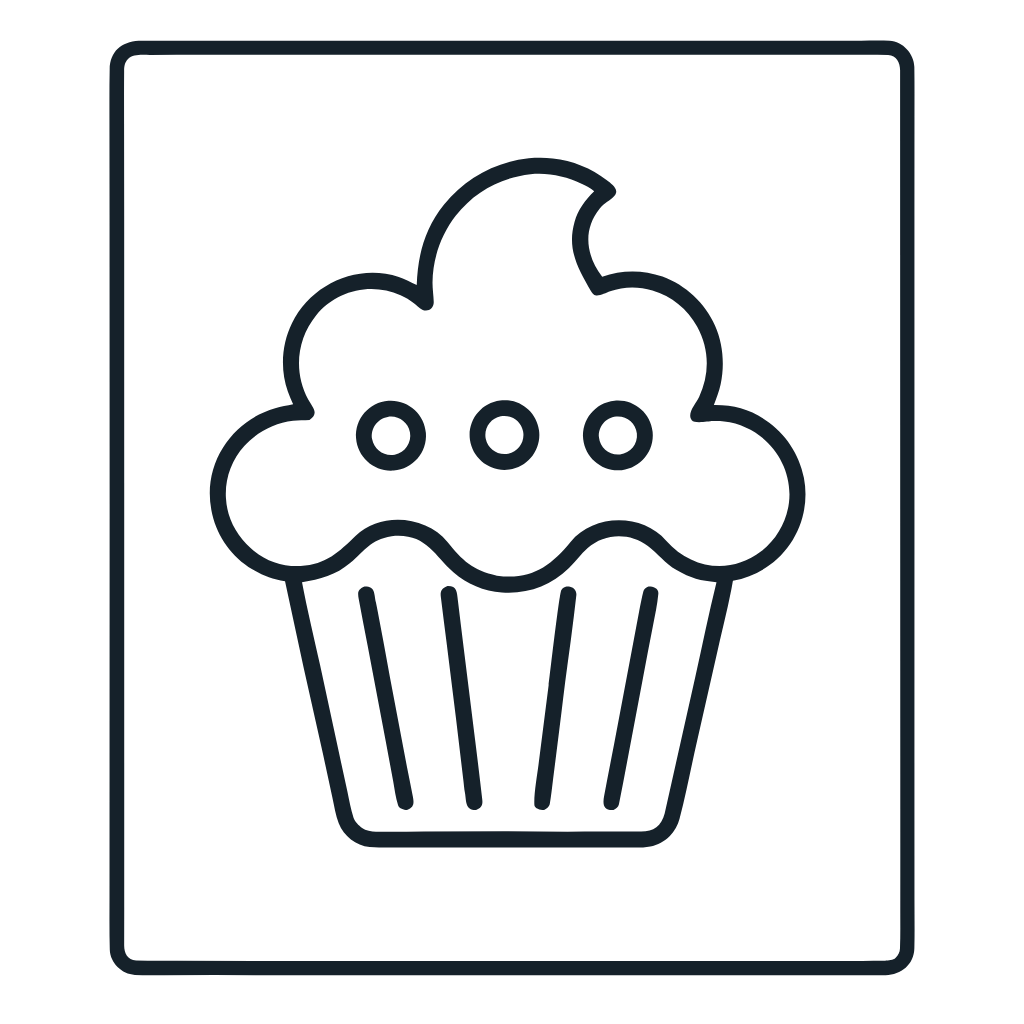 Ausmalbild mit Cupcake
