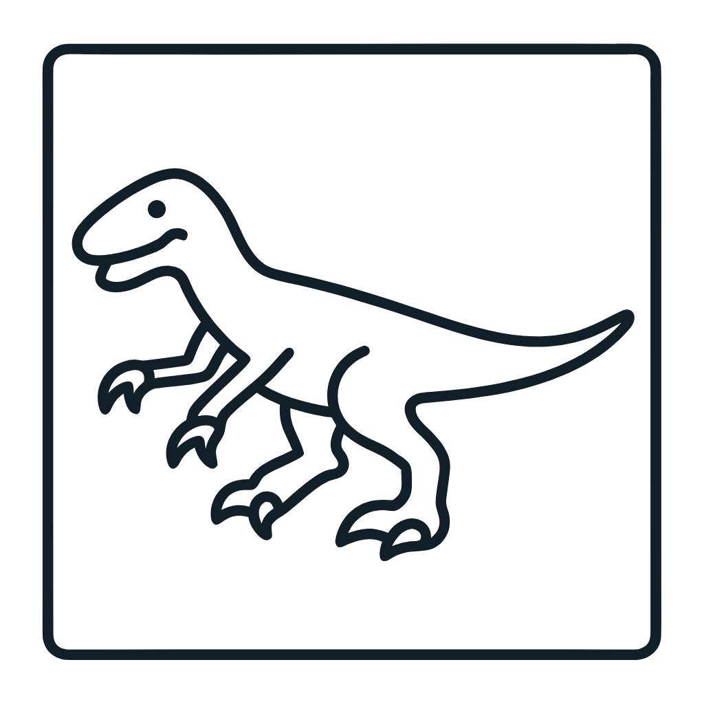 Ausmalbild mit Deinonychus