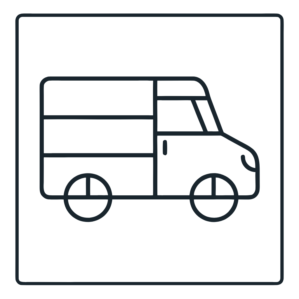 Ausmalbild mit Lieferwagen