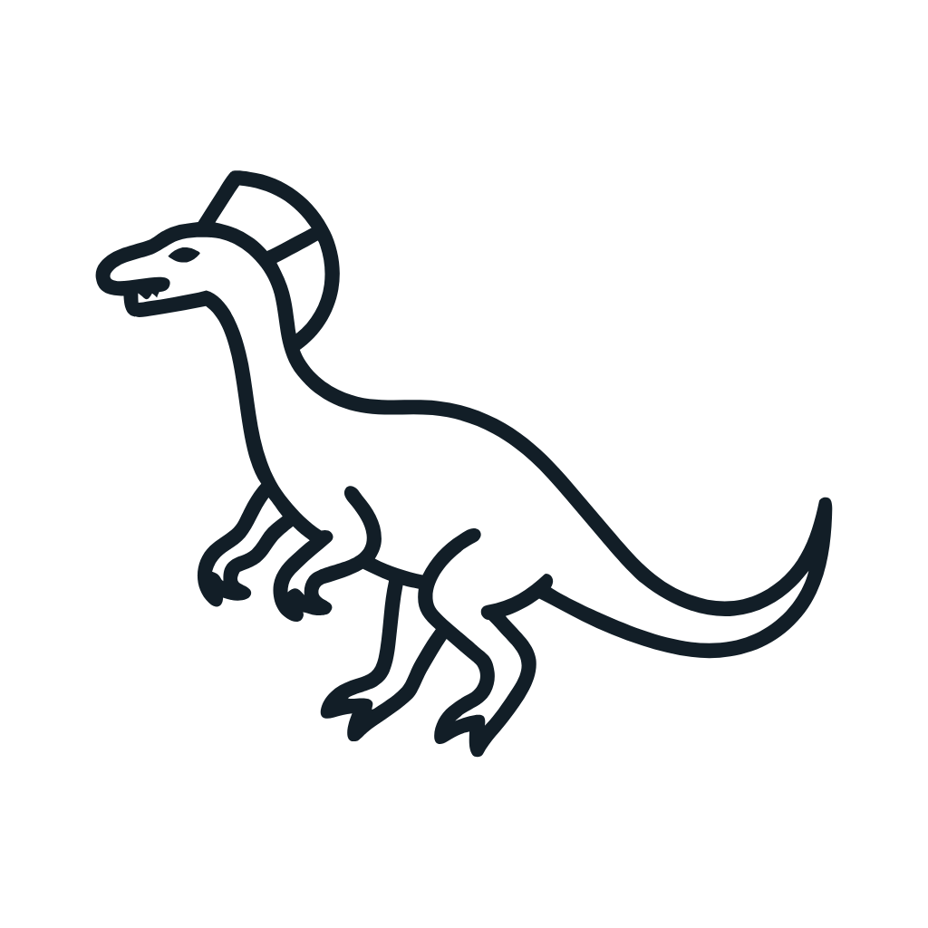 Ausmalbild mit Dilophosaurus
