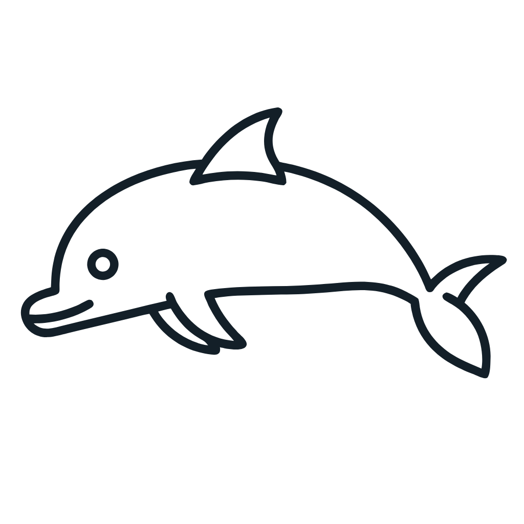 Ausmalbild mit Delfin