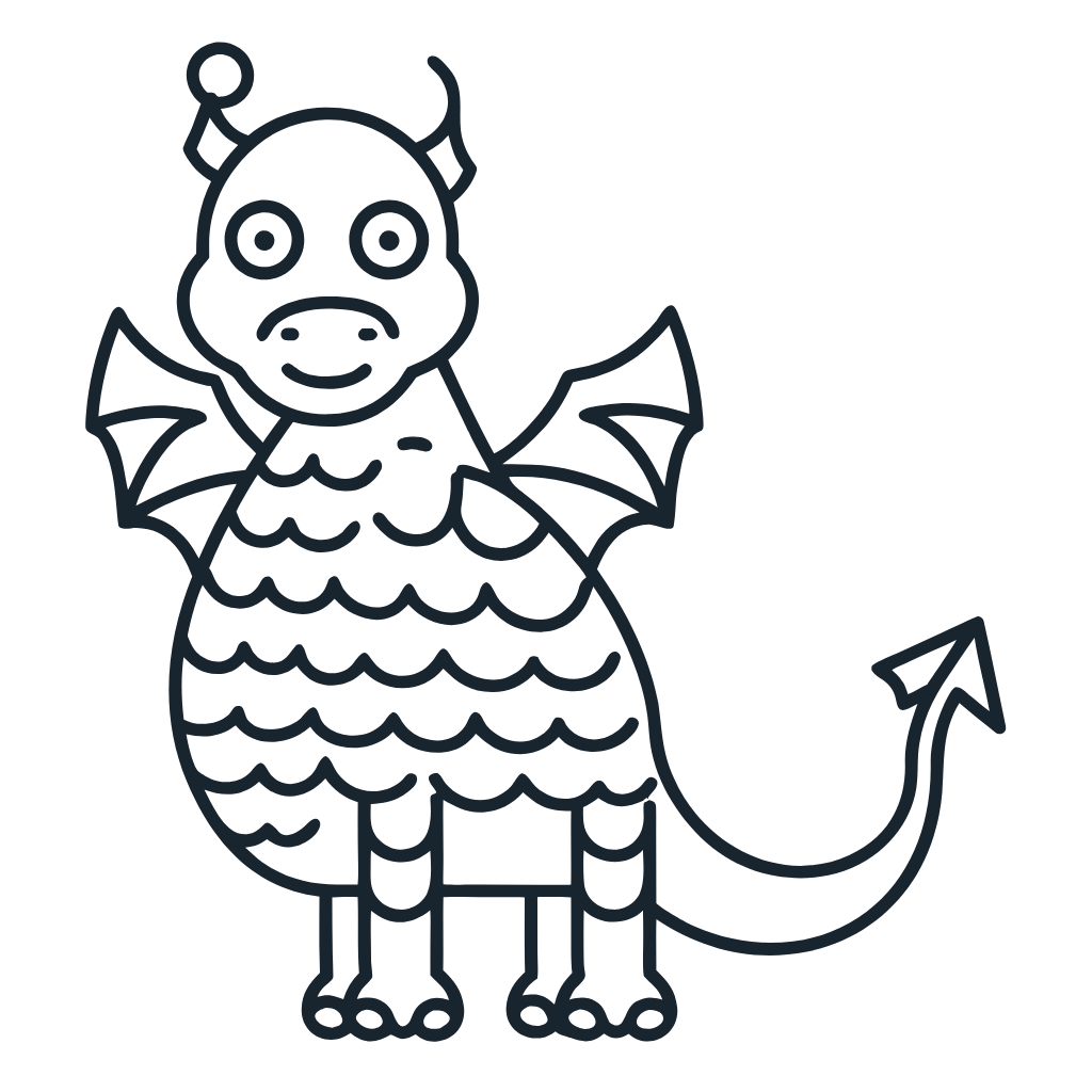 Ausmalbild mit Drache