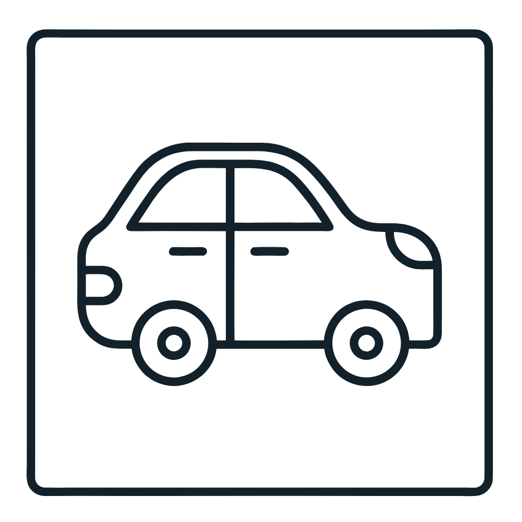 Ausmalbild mit Familienauto