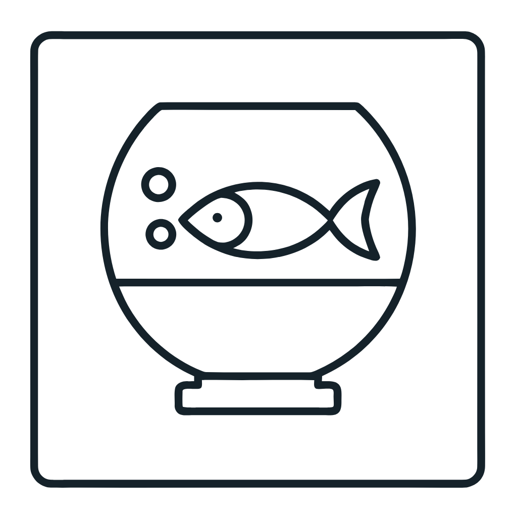Ausmalbild mit Fischglas