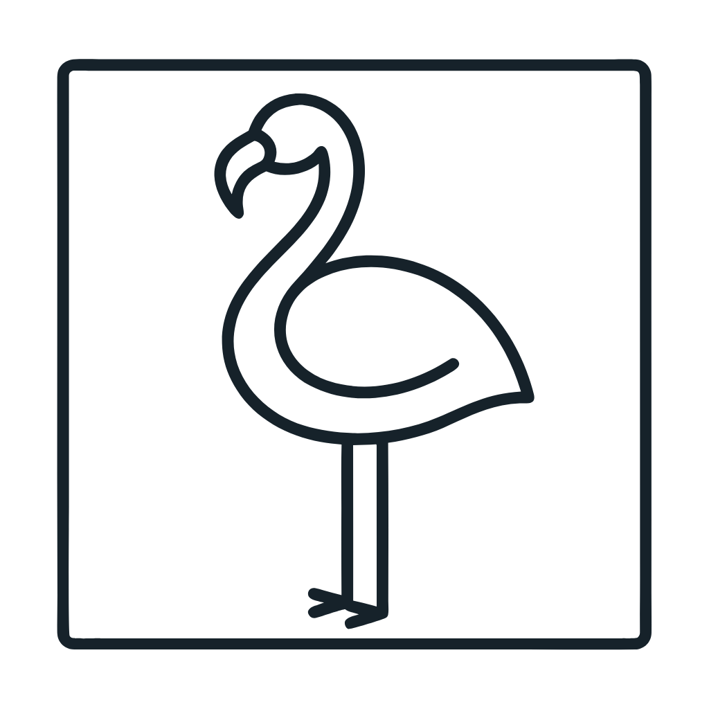 Ausmalbild mit Flamingo