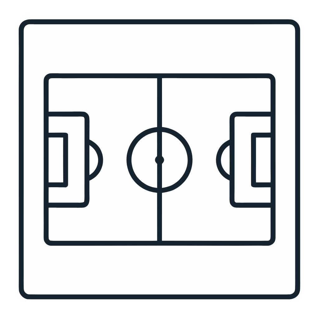 Ausmalbild mit Fußballfeld