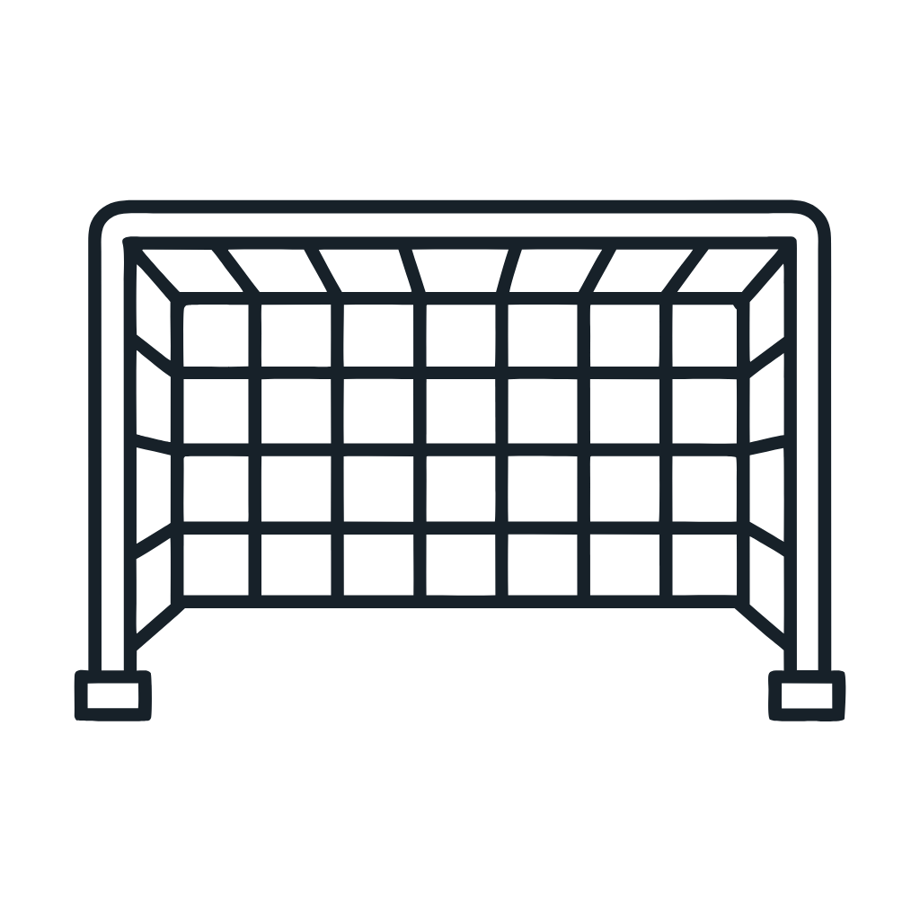 Ausmalbild mit Fußballtor