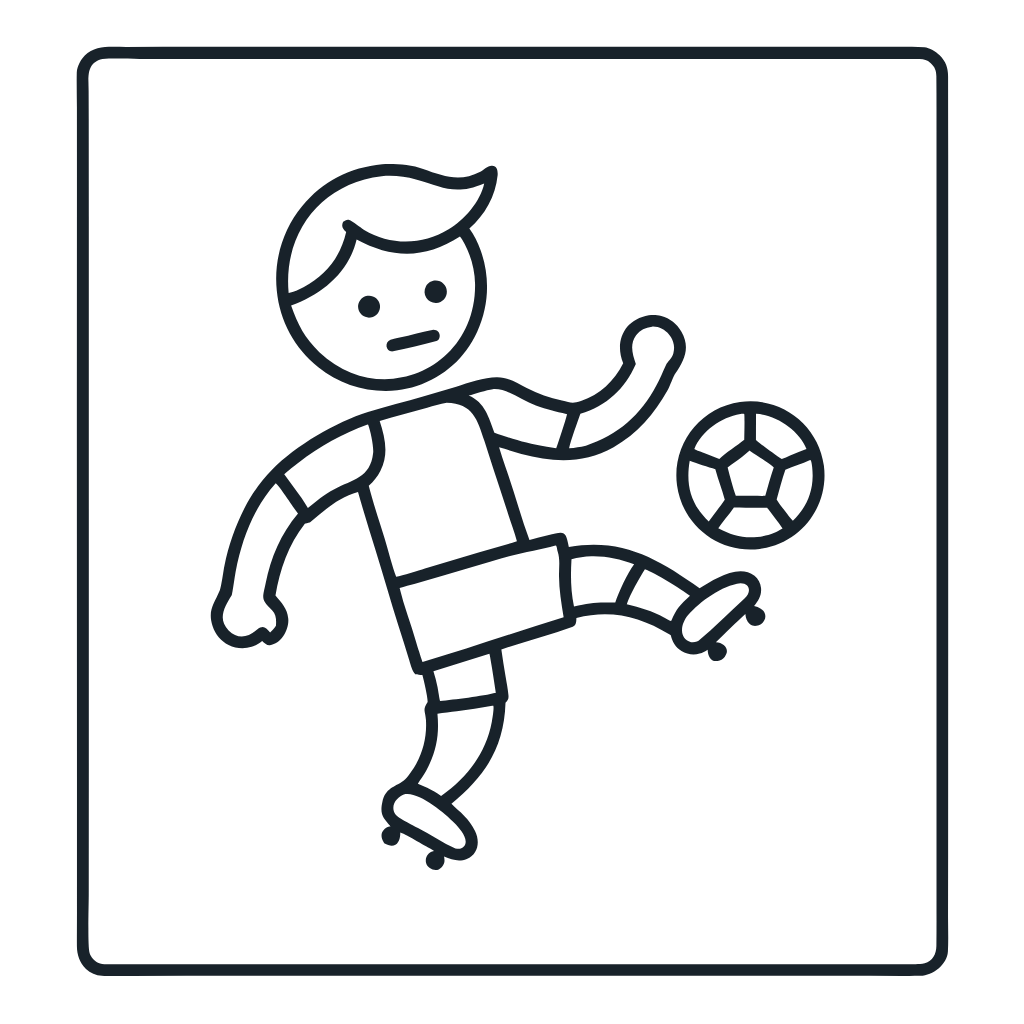Ausmalbild mit Fußballspieler
