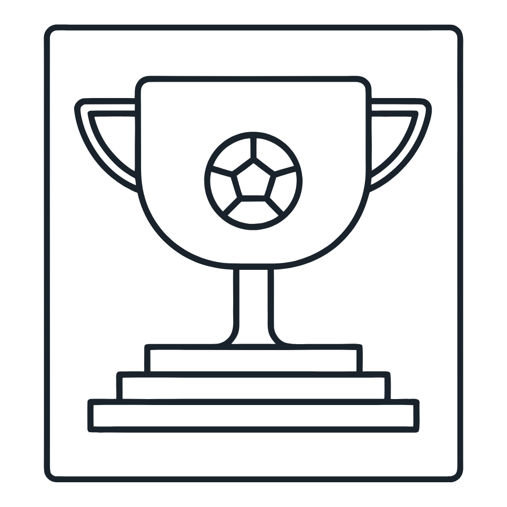 Ausmalbild mit Fußballpokal
