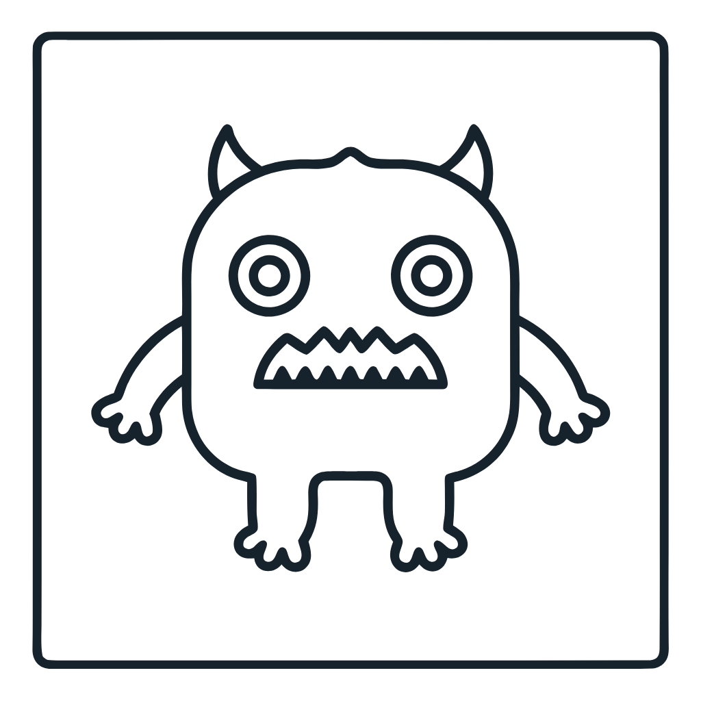 Ausmalbild mit Fellmonster