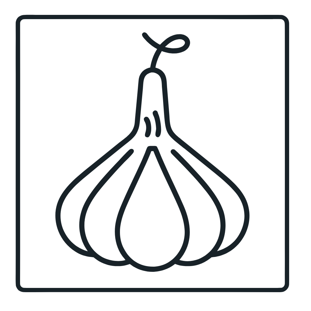 Ausmalbild mit Knoblauch