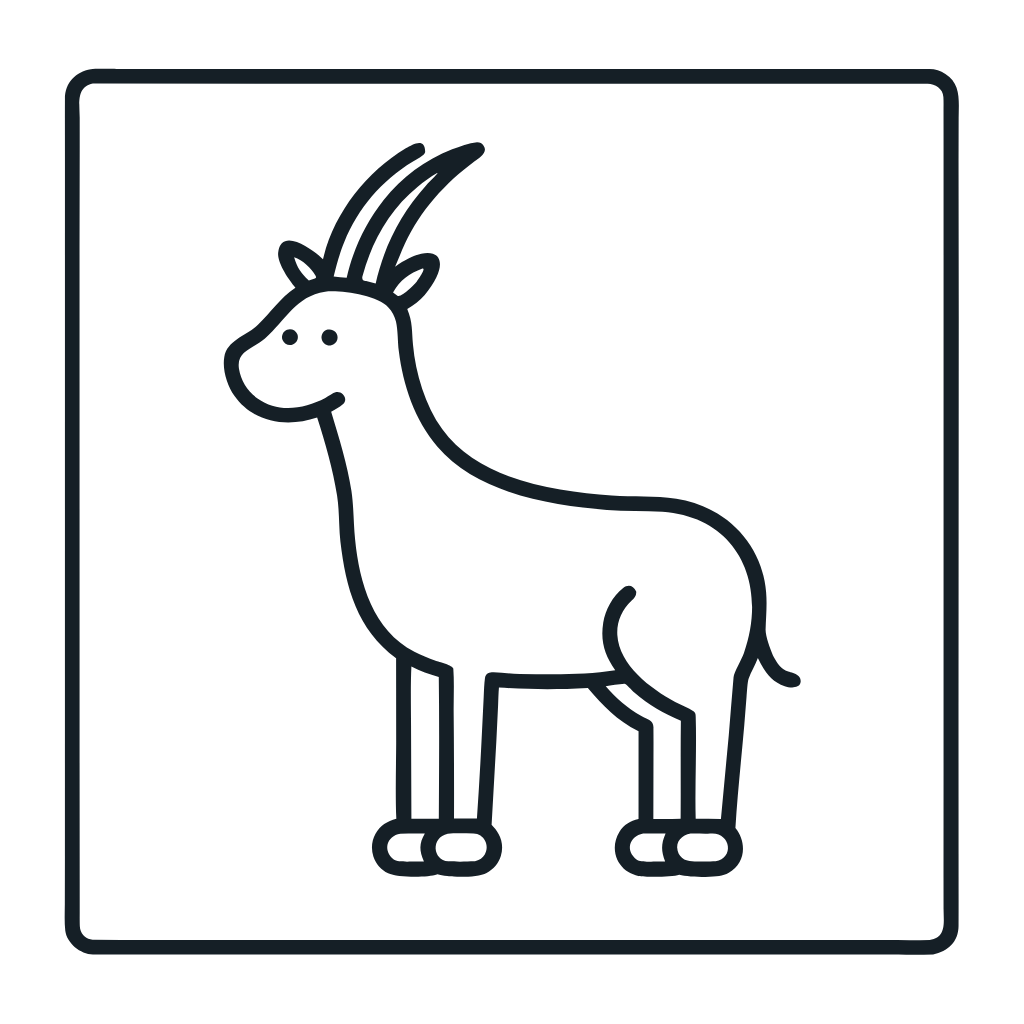 Ausmalbild mit Gazelle