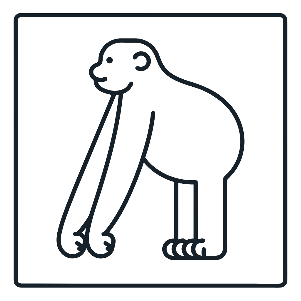 Ausmalbild mit Gibbon