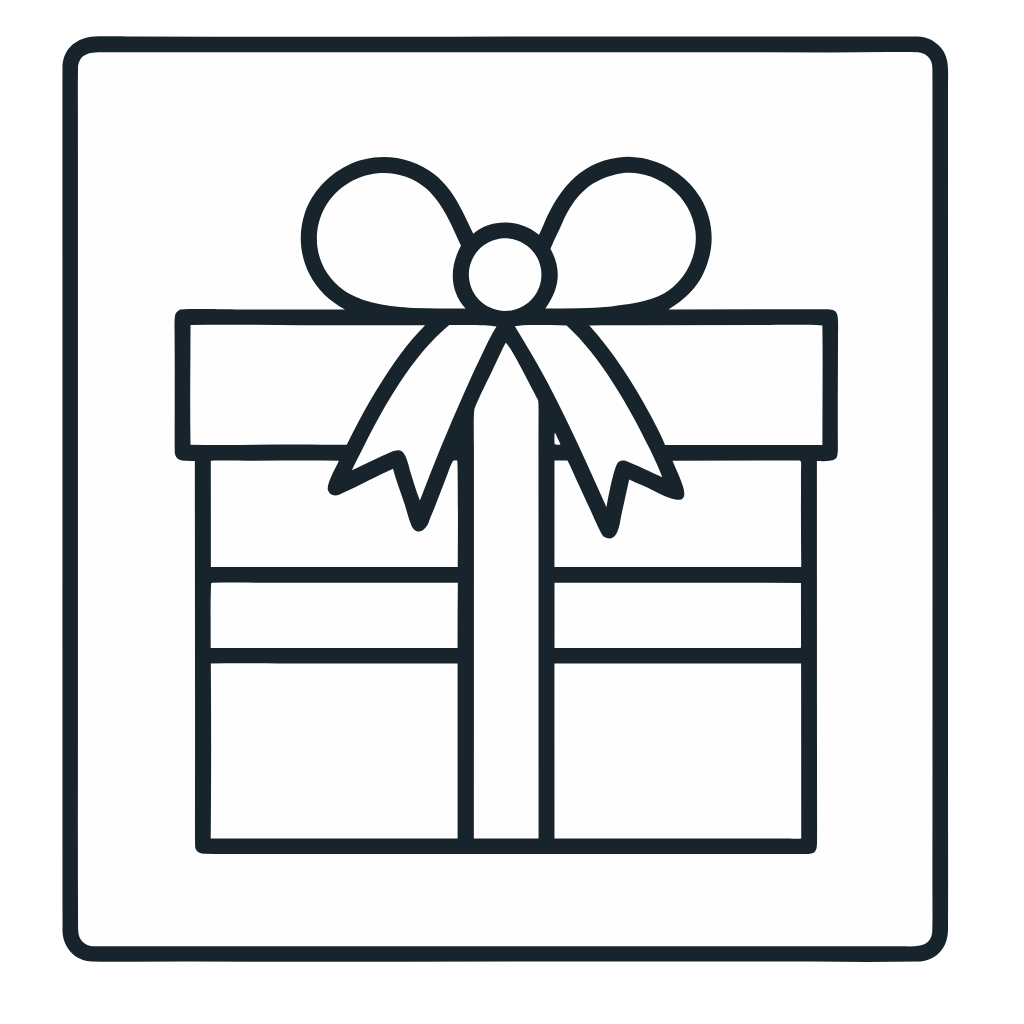 Ausmalbild mit Geschenkpaket