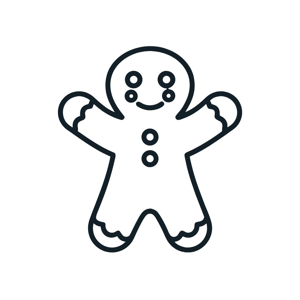 Ausmalbild mit Lebkuchenmännchen