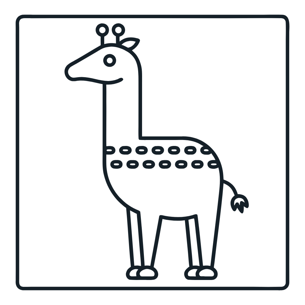 Ausmalbild mit Giraffe