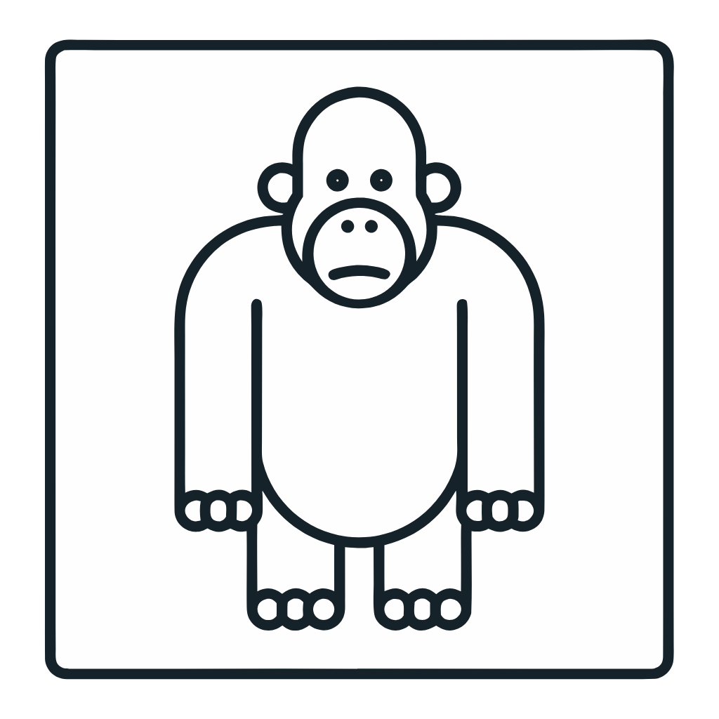 Ausmalbild mit Gorilla