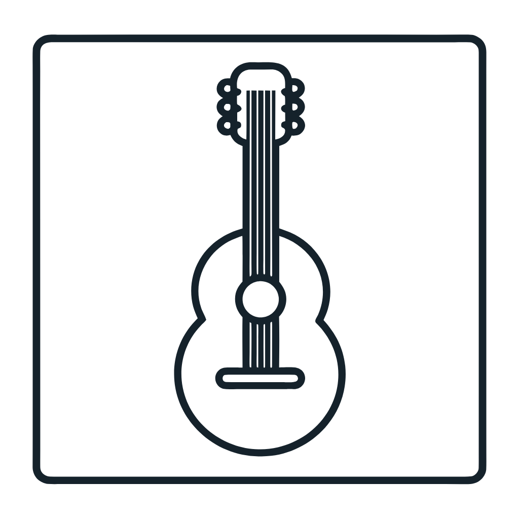Ausmalbild mit Gitarre